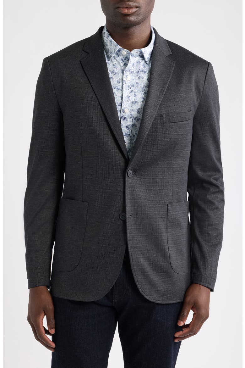 XC Flex Pinnacle Knit Spot Coat, Main, color, BLACK MINI GRID