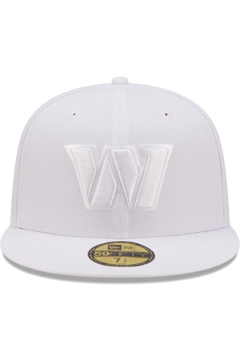 Men's New Era Washington Commanders White on White 59FIFTY Fitted Hat, Alternate, color, White