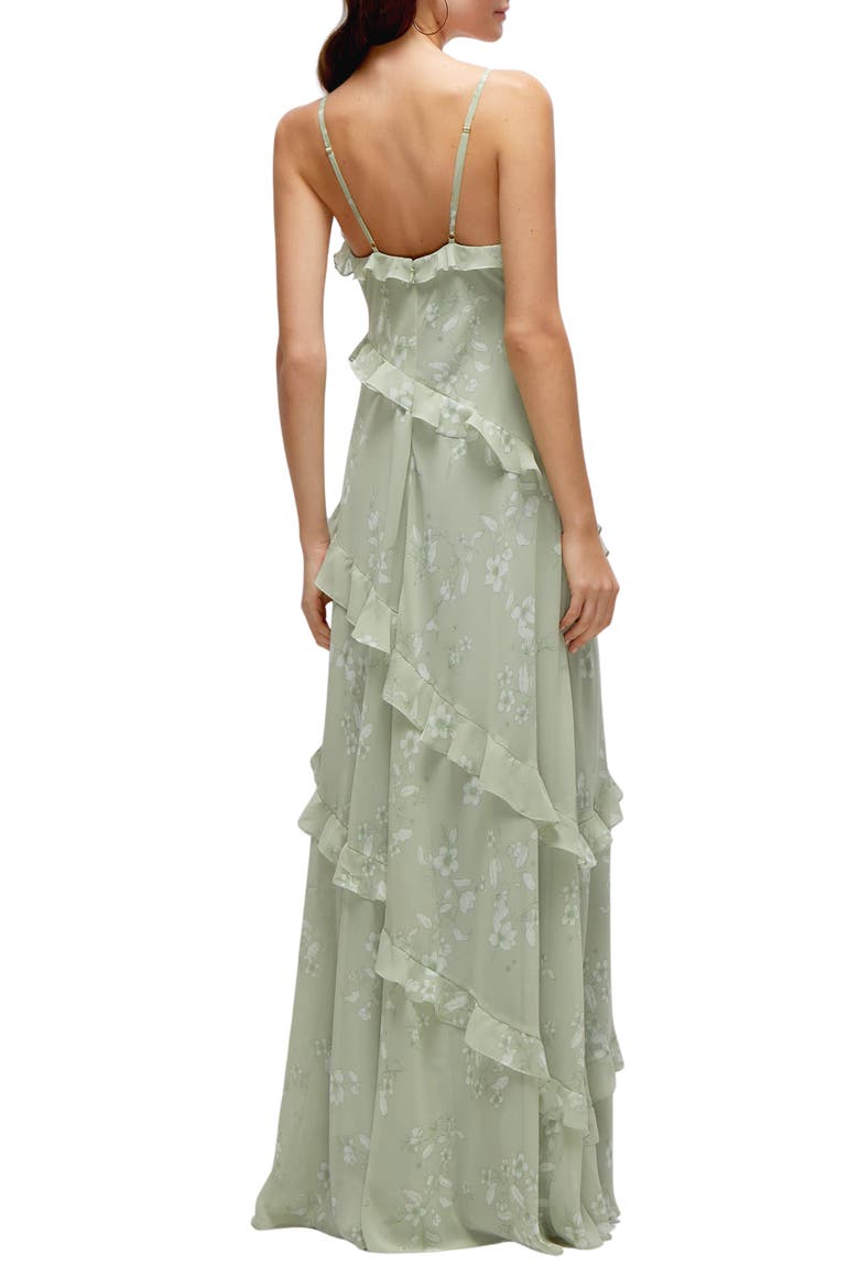 Ruffle Slip Maxi Dress, Alternate, color, VINTAGE PRIMROSE SAGE