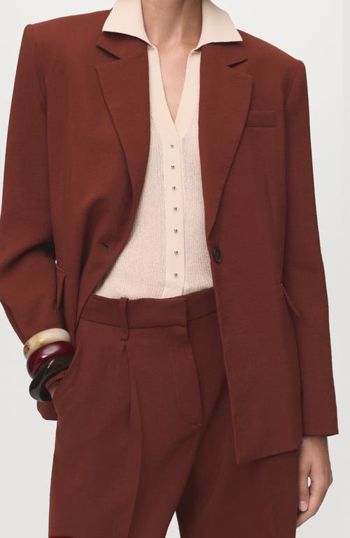 Mango Modal Blend Straight Leg Pants In Brown