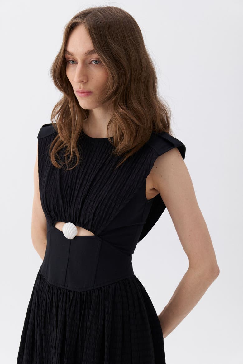 Seashell Acssesorized Cut-Out Dress, Alternate, color, Black