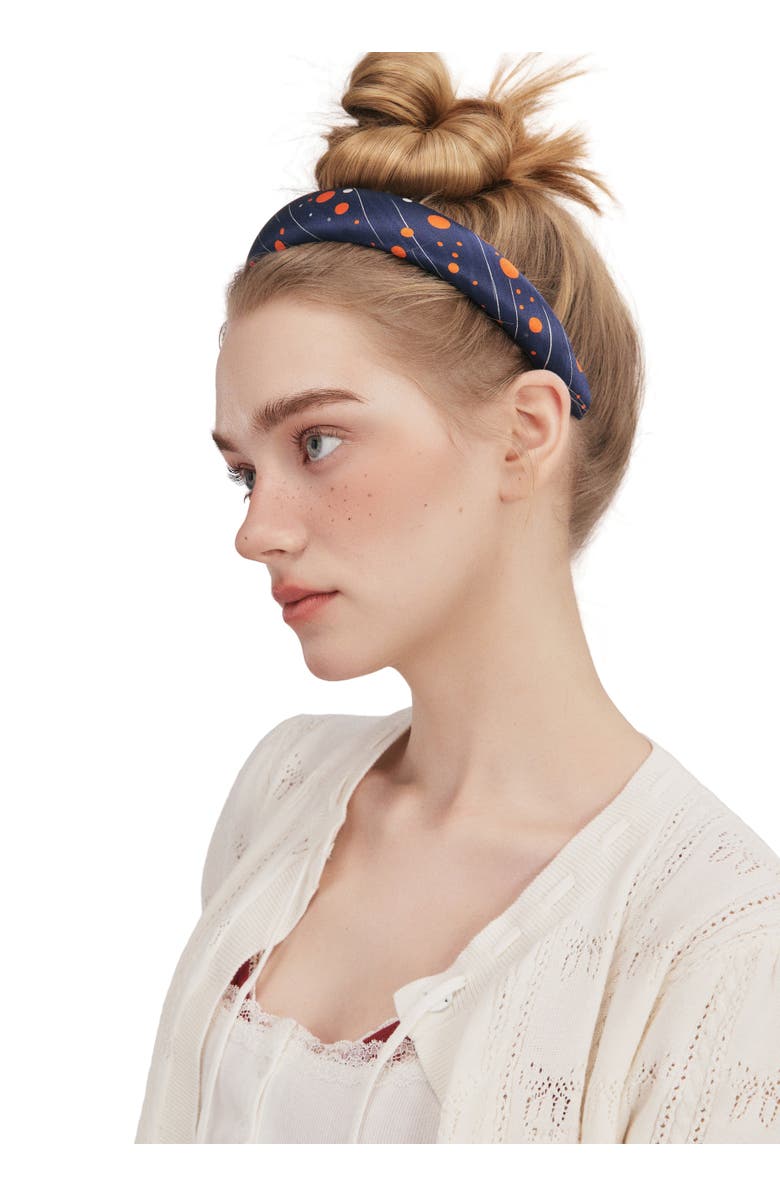 OLAH Celestia Dots Silk Headband, Alternate, color, Blue