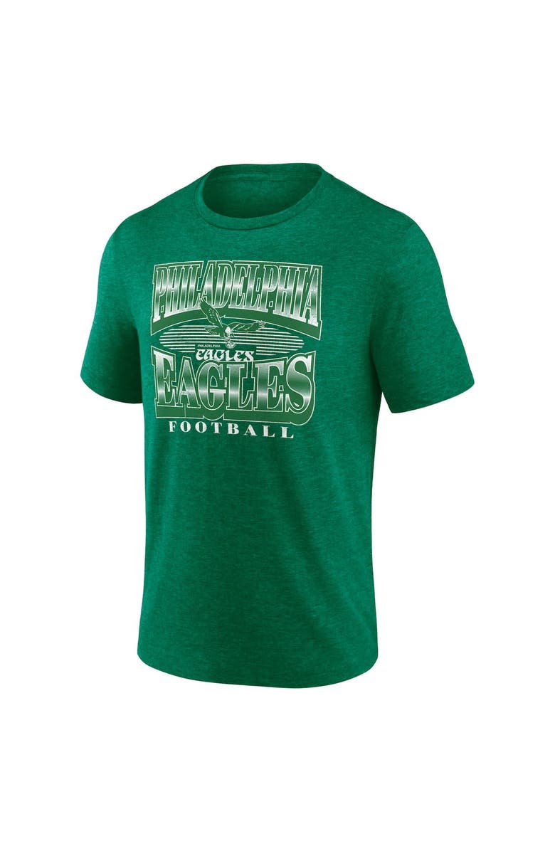 FANATICS Men's Fanatics Heather Kelly Green Philadelphia Eagles Extreme Tackle Tri-Blend T-Shirt, Alternate, color, 