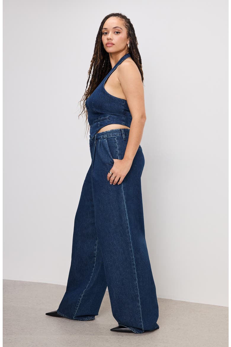 Good '90s Pleated Wide Leg Jeans, Alternate, color, INDIGO724