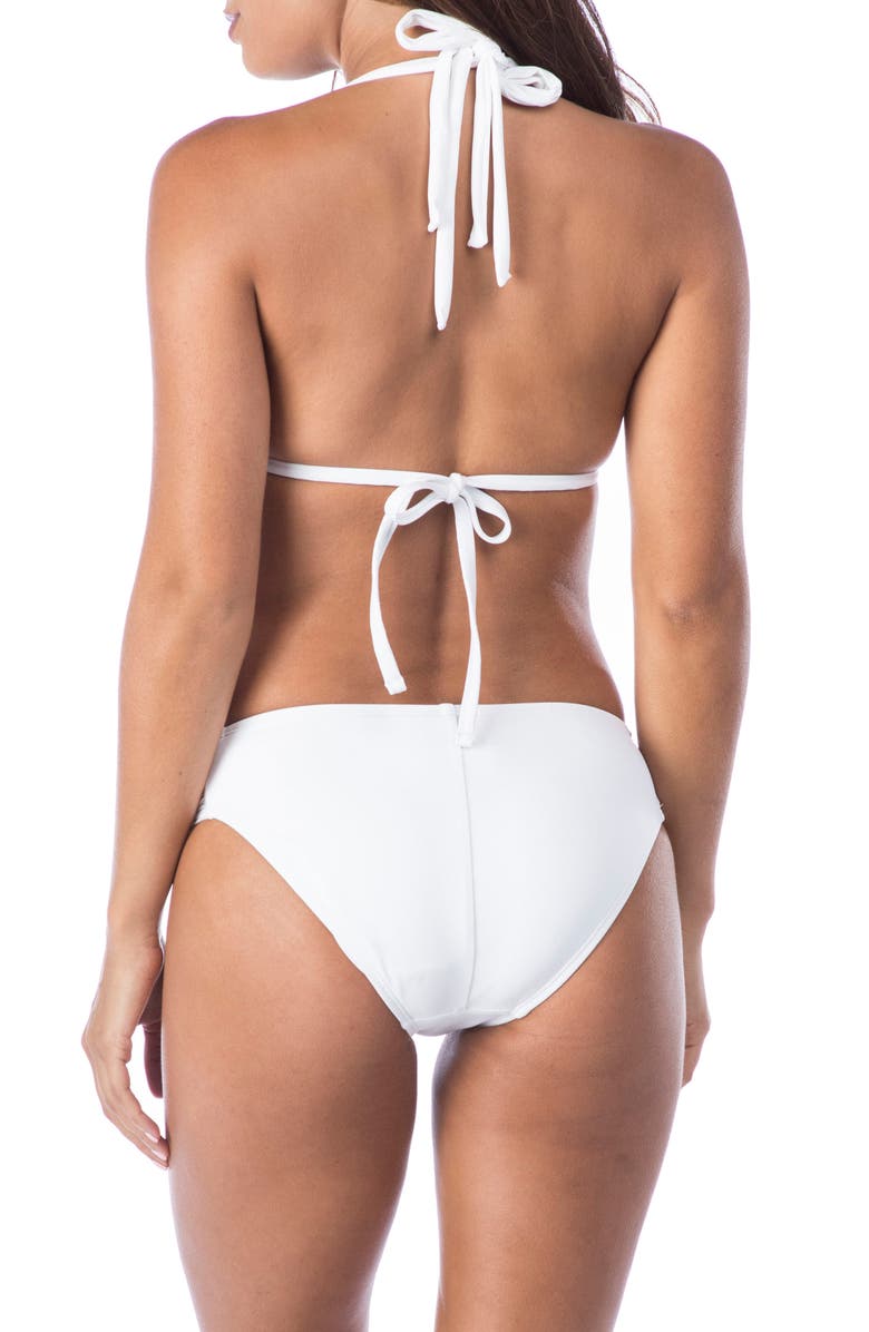 La Blanca Island Goddess Halter Bikini Top, Alternate, color, White