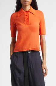 PLAN C Cotton Blend Polo Sweater