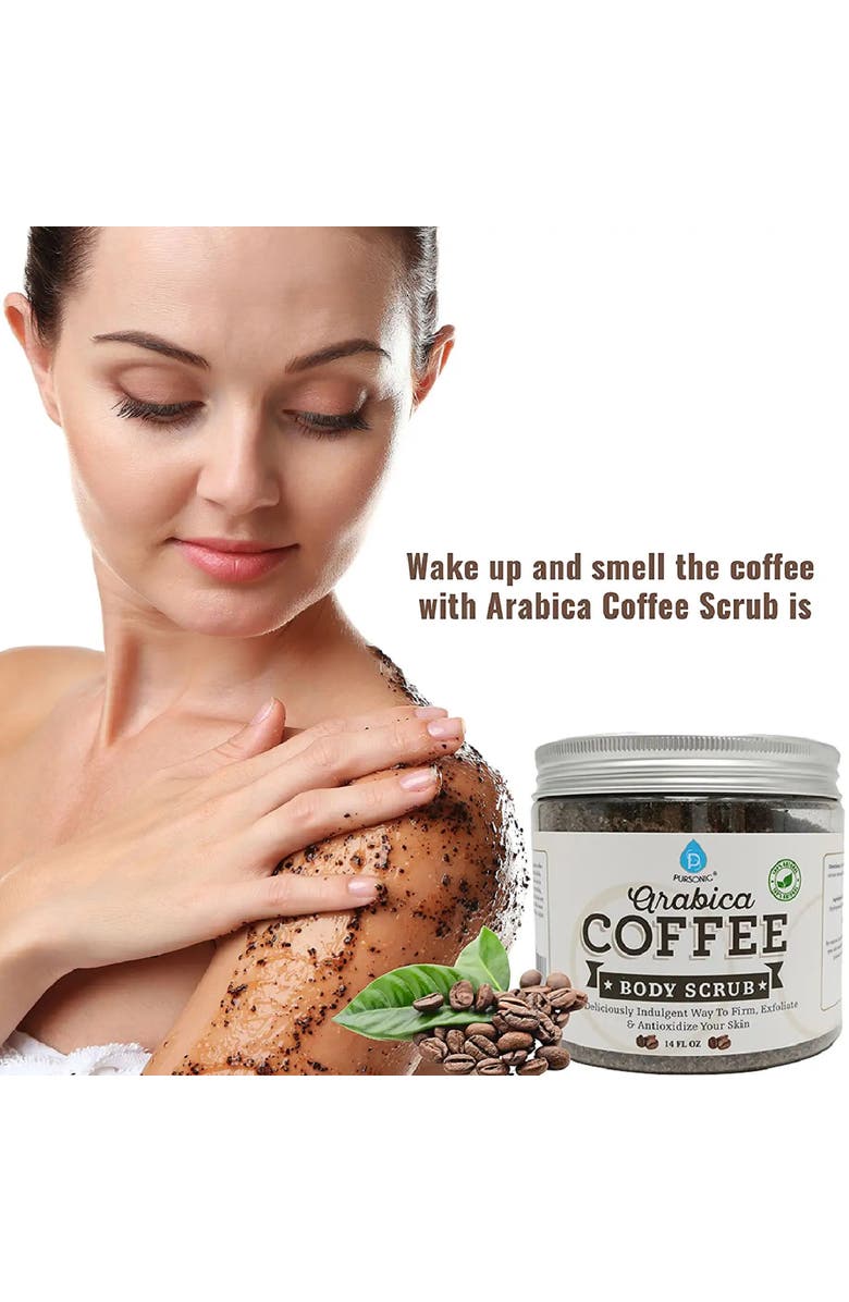 PURSONIC 100% Natural Arabica Coffee Body Scrub 14 Oz, Alternate, color, 