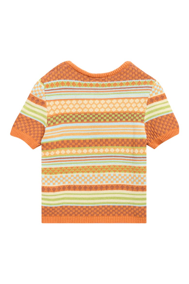Kids' Striped Cotton Sweater, Alternate, color, YELLOW