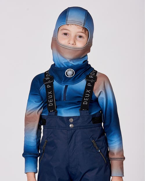 Deux Par Deux Brushed Jersey Balaclava In Blue