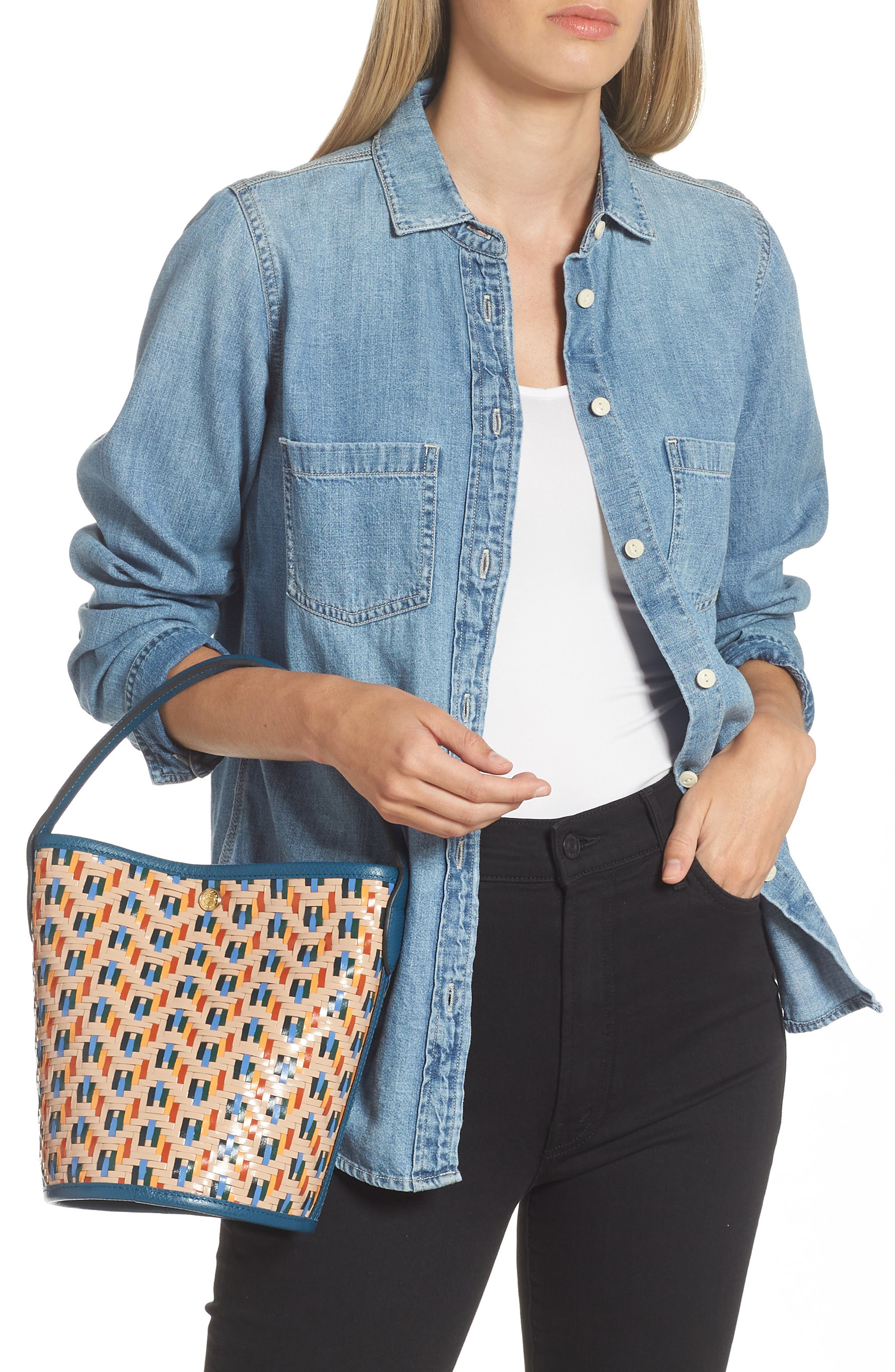 Longchamp Épure Leather Bucket Bag, Alternate, color, 