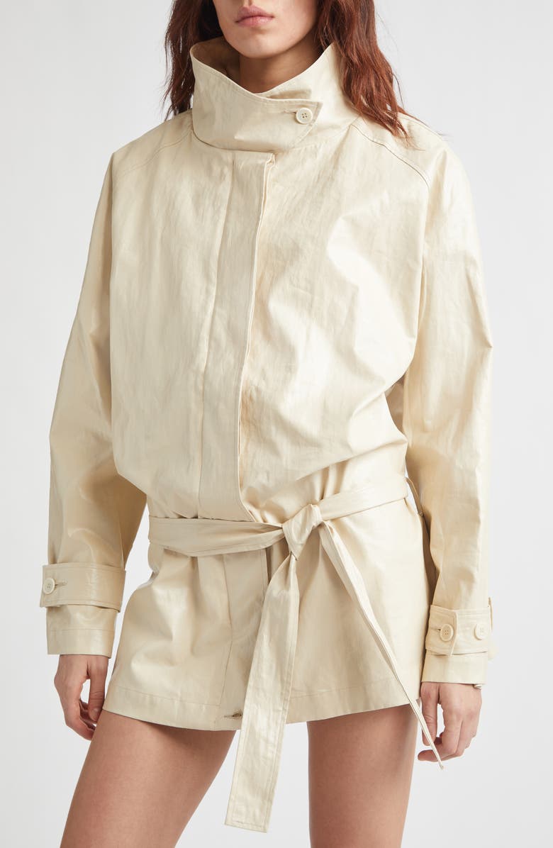 Paloma Wool Lebano Coated Linen Coat, Alternate, color, Beige