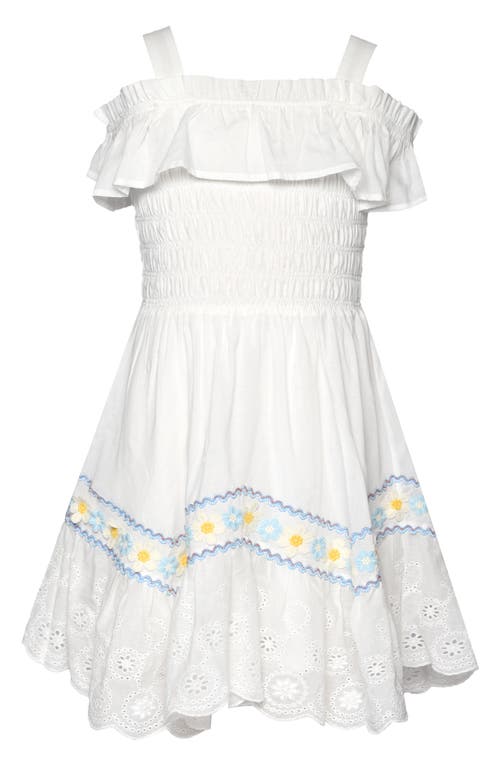 Shop Sara Sara Kids' Ric Rac Off-the-shoulder Dress In White