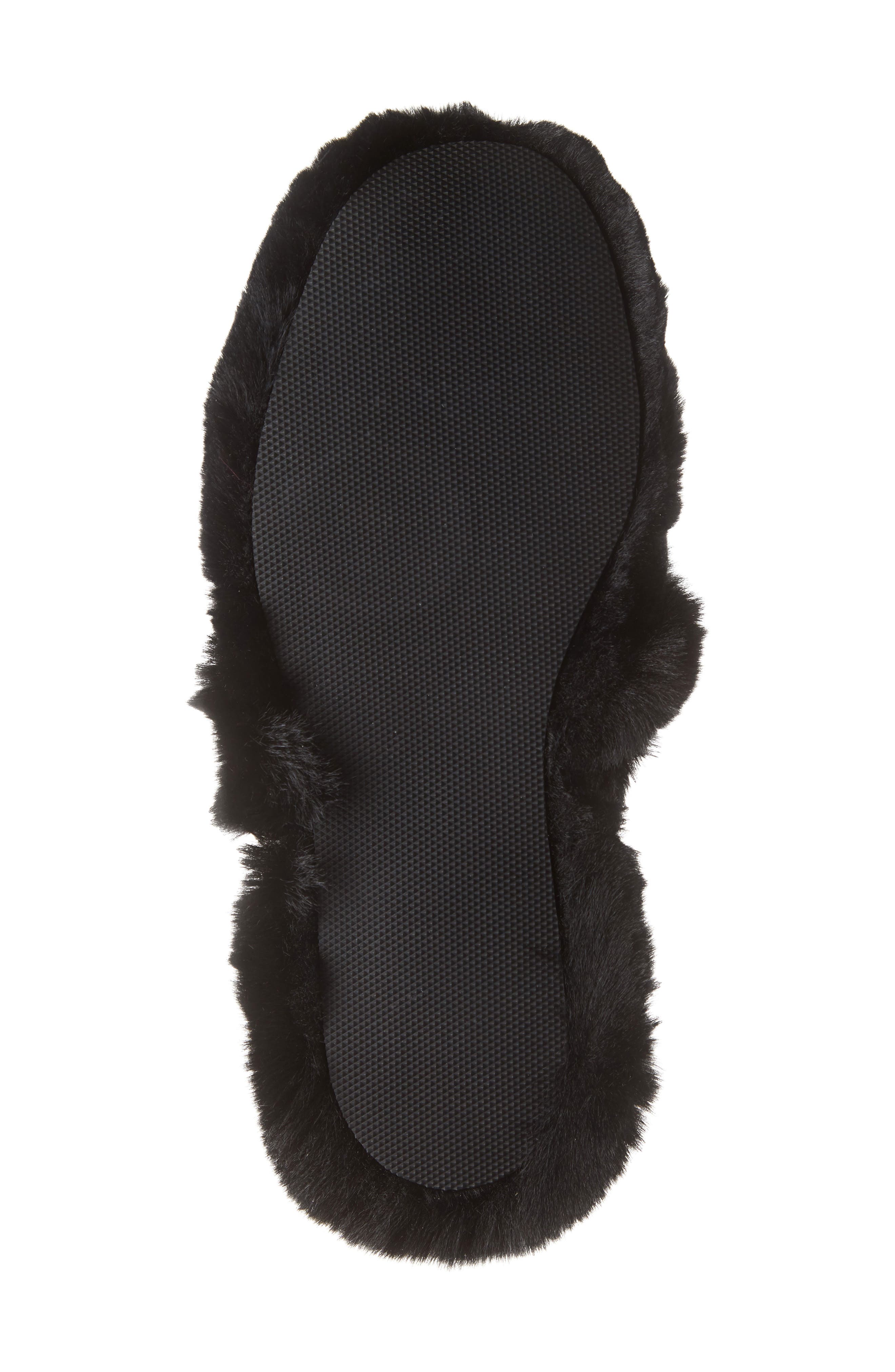 Versace Logomania Faux Fur Slipper, Alternate, color, 