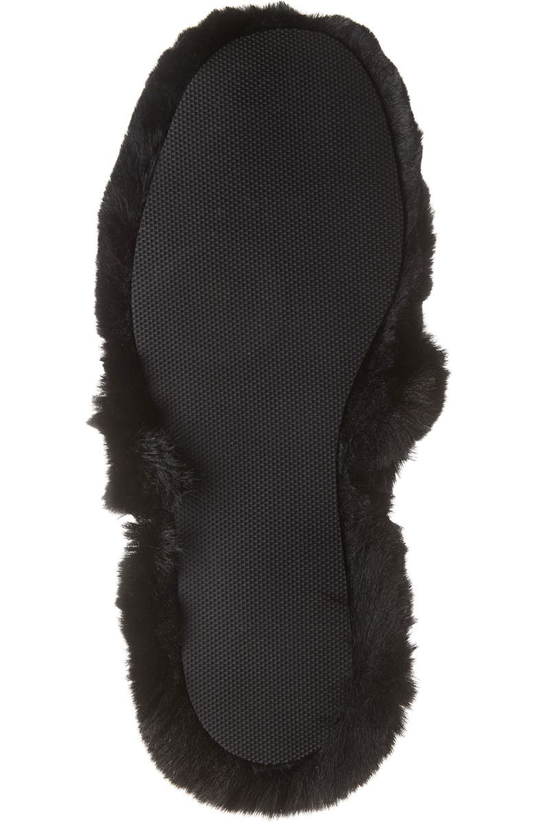 Versace Logomania Faux Fur Slipper, Alternate, color,