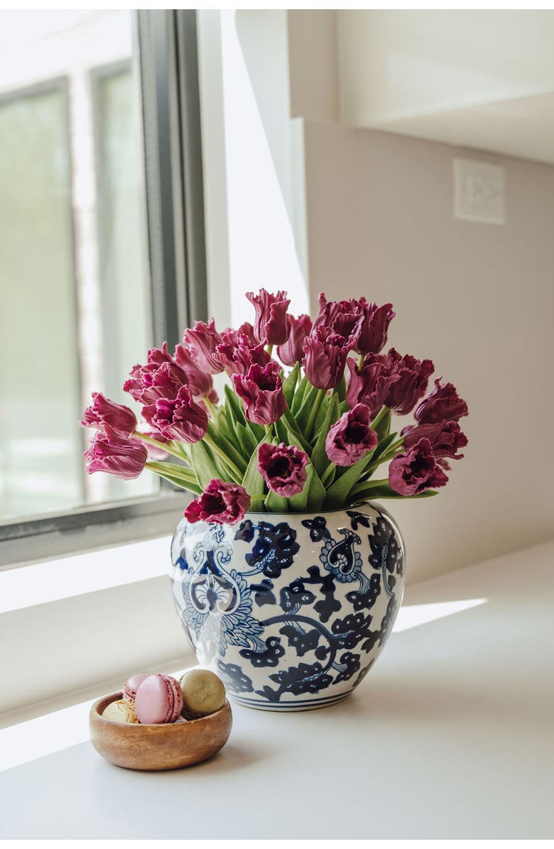 CocoBella Claude RealTouch Tulip Toile Arrangement, Alternate, color, Fuschia