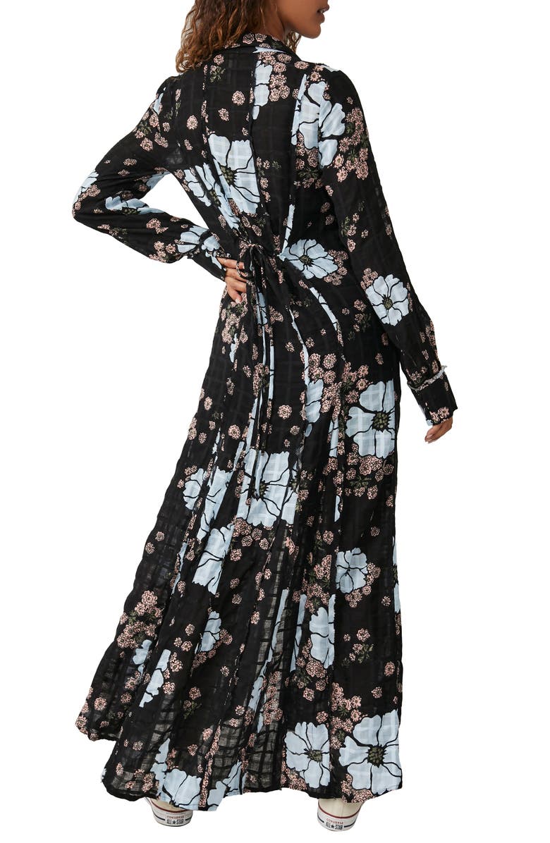 Free People Back at It Floral Print Long Sleeve Maxi Dress, Alternate, color, 