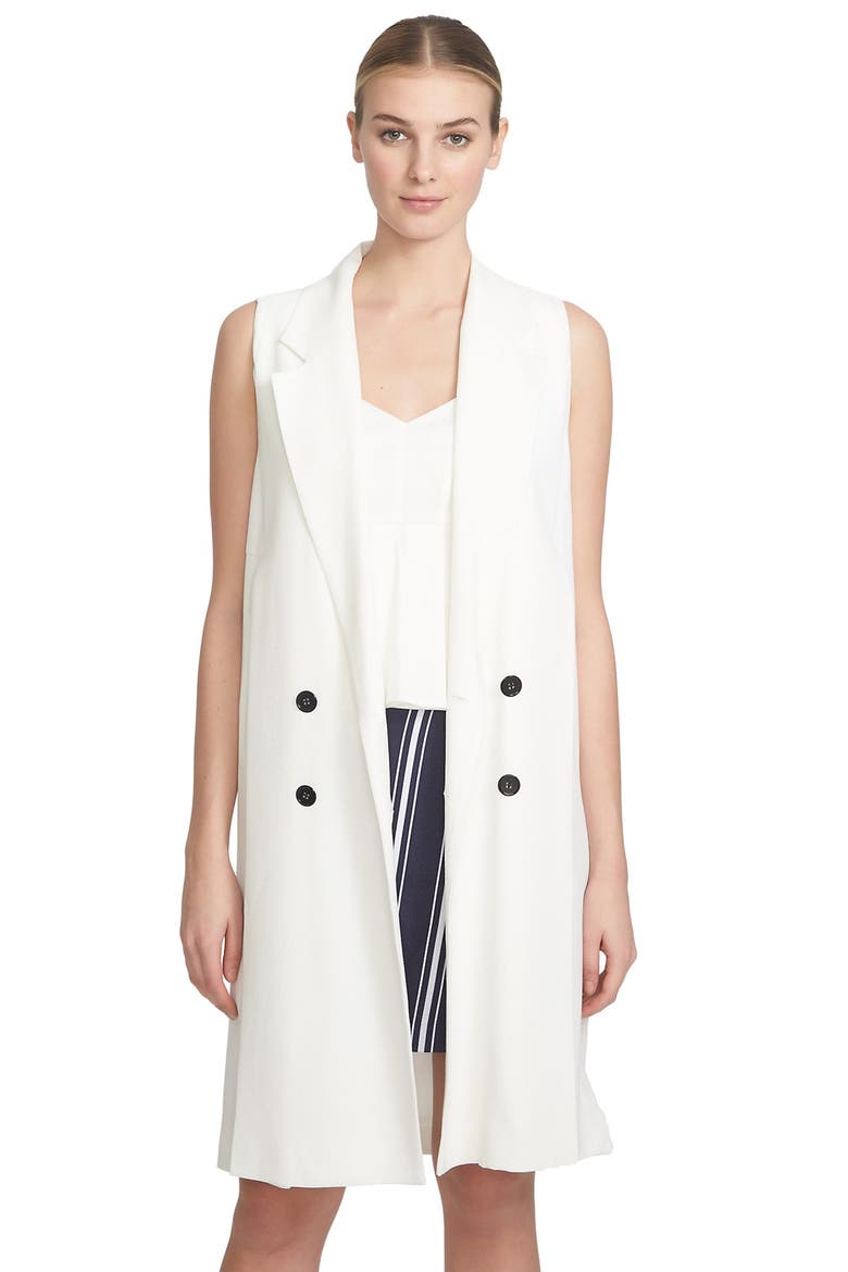 Double Breasted Trench Vest, Alternate, color, CLOUD
