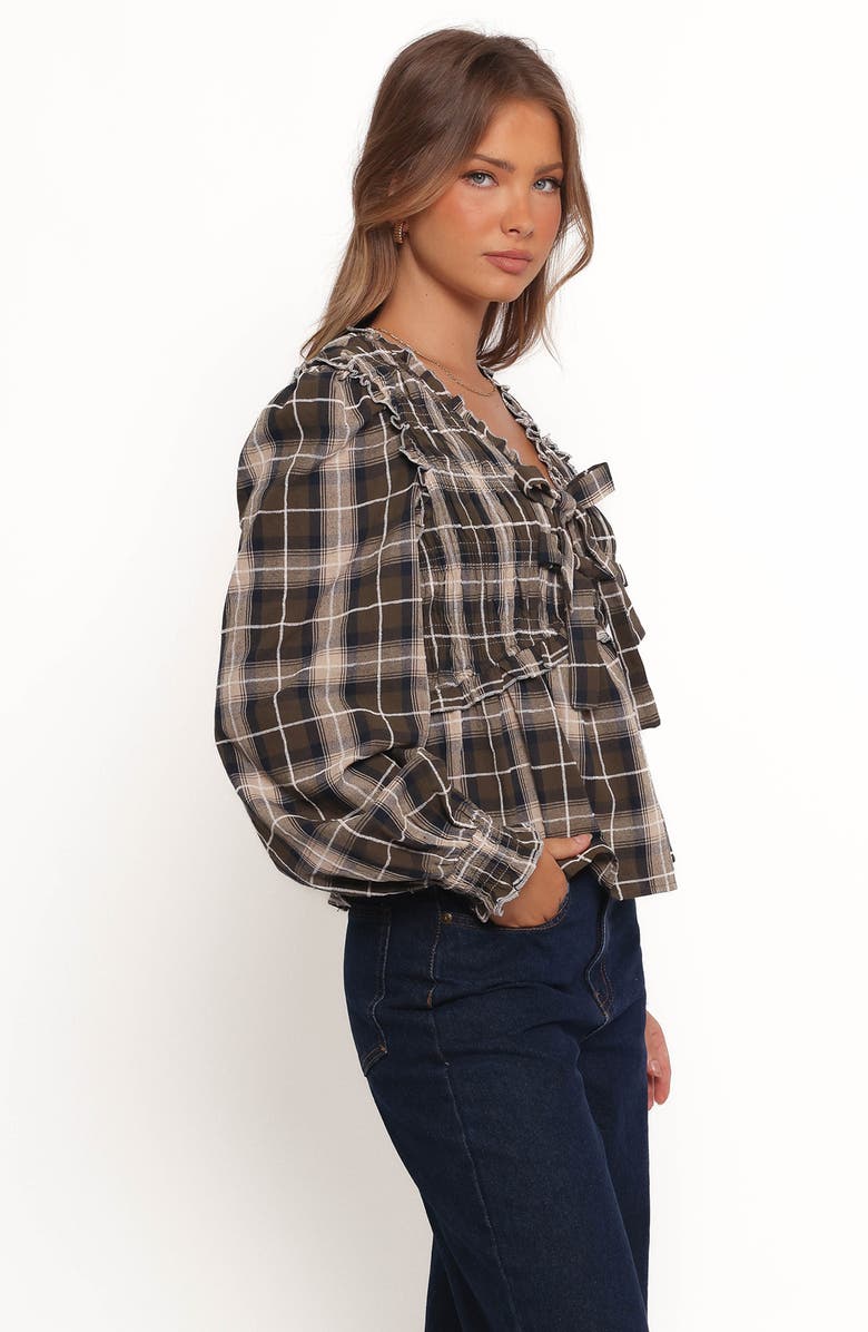 Petal & Pup Grayson Tie Front Plaid Top, Alternate, color, 