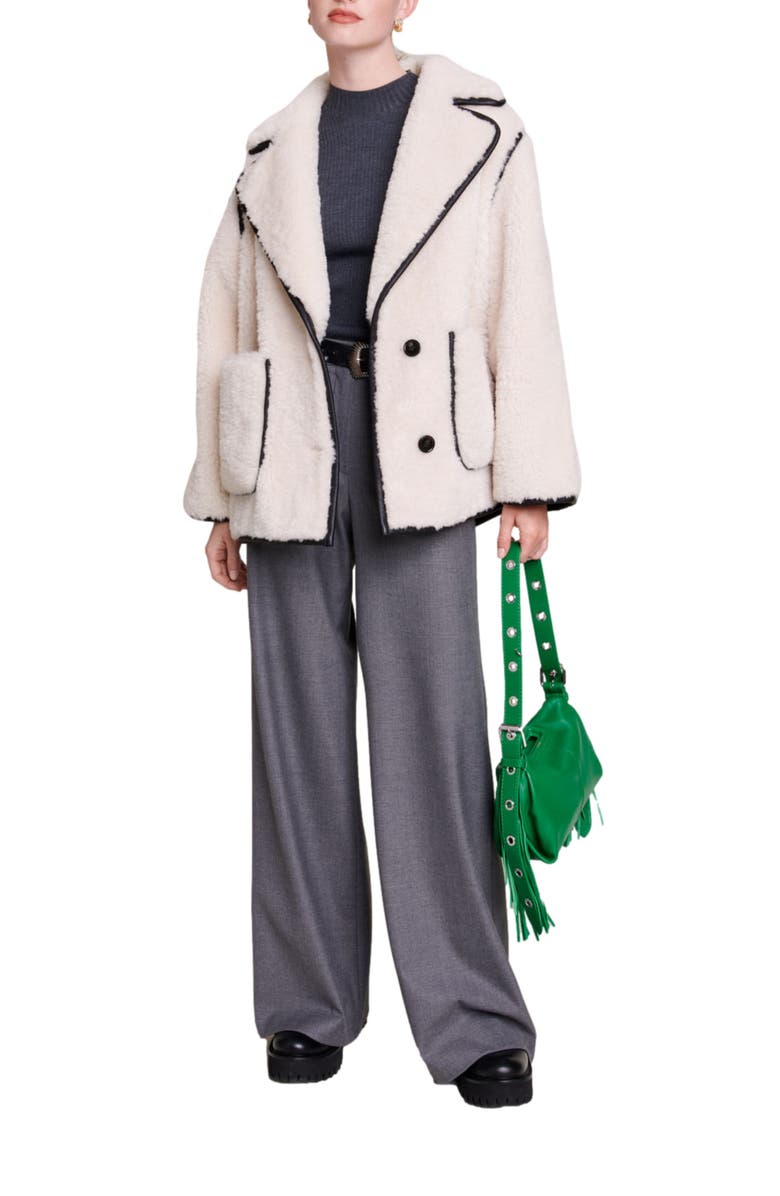 maje Oversize Faux Fur Jacket, Alternate, color,