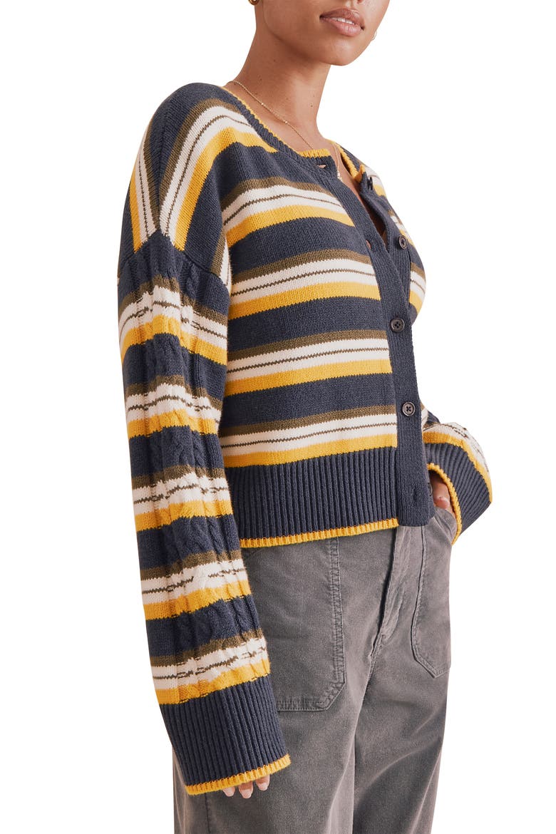 Sonoma Stripe Cardigan, Alternate, color, NVY/SNFLWR/WT H