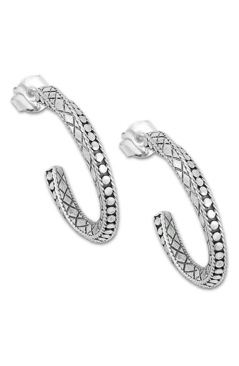 Bali Dot Twisted Hoop Earrings