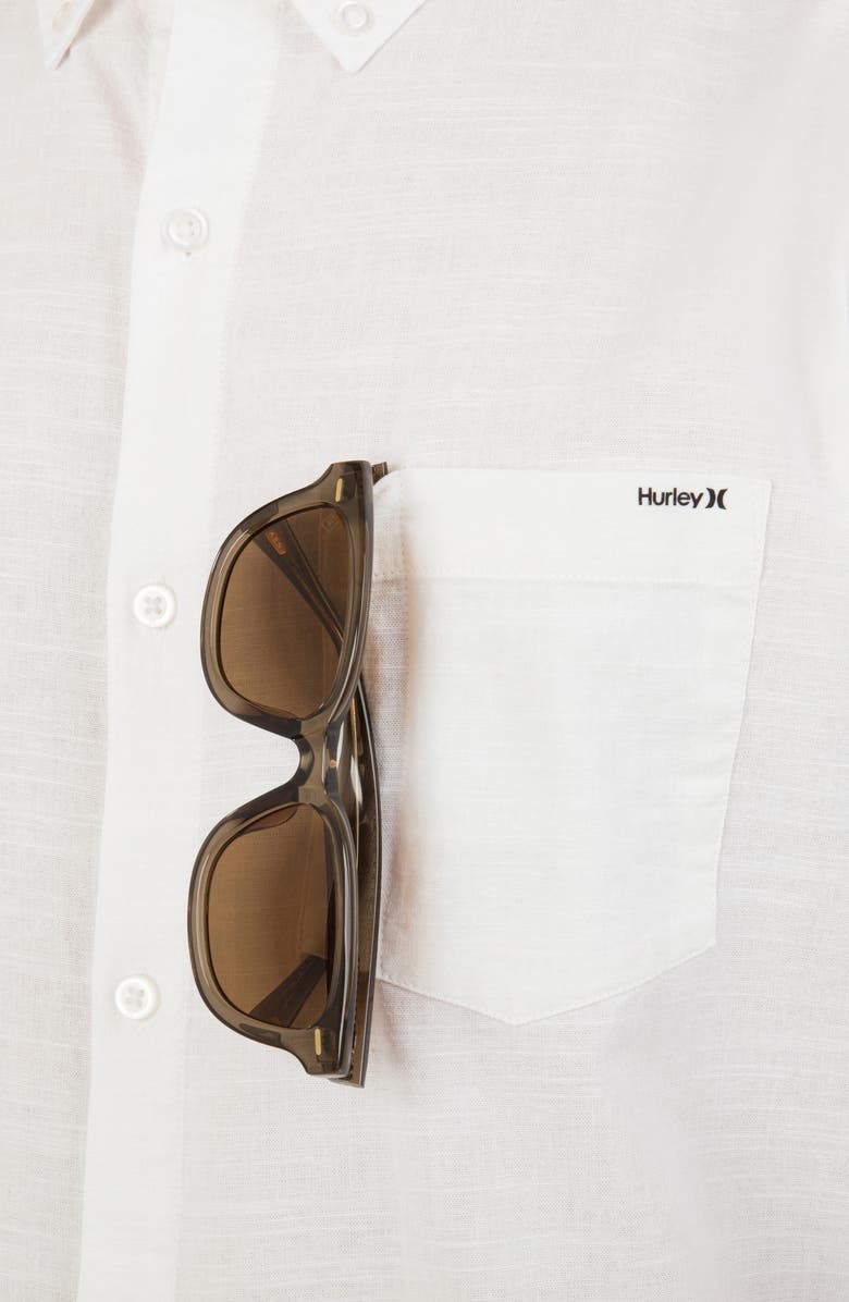 Hurley Icon Stretch Button-Down Shirt, Alternate, color, White