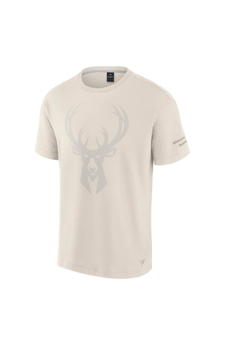 FANATICS Men's Fanatics Cream Milwaukee Bucks Elements Iconic T-Shirt, Alternate, color, Cream