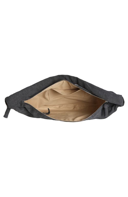 Lemaire X-large Croissant Canvas Shoulder Bag In Ash Black