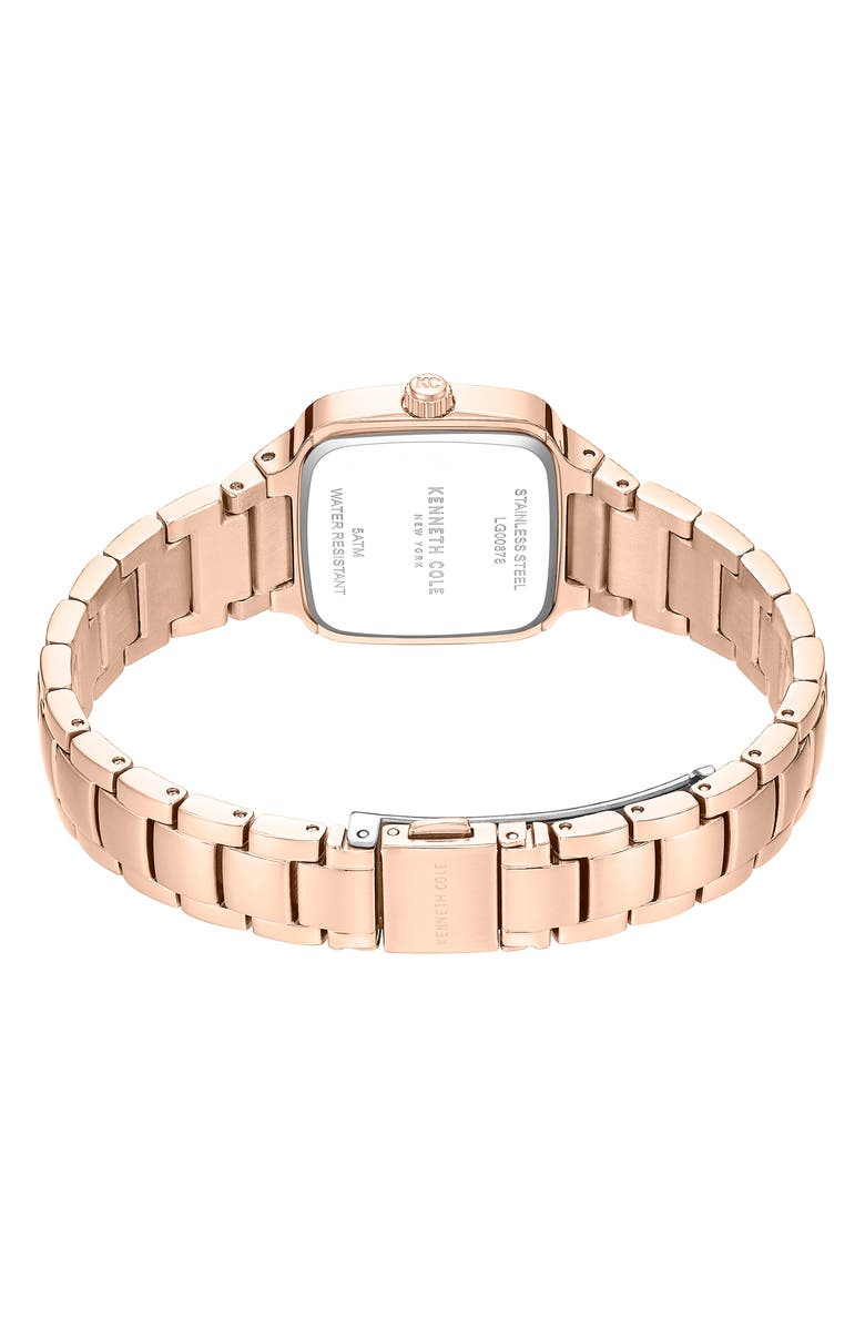 Kenneth Cole New York Classic Mother-of-Pearl & Diamond Bracelet Watch, 28mm x 31.6mm, Alternate, color, Pink / Rose Gold