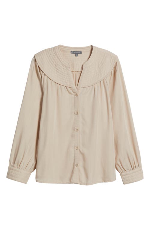 WIT & WISDOM WIT & WISDOM SPLIT NECK BALLOON SLEEVE TOP