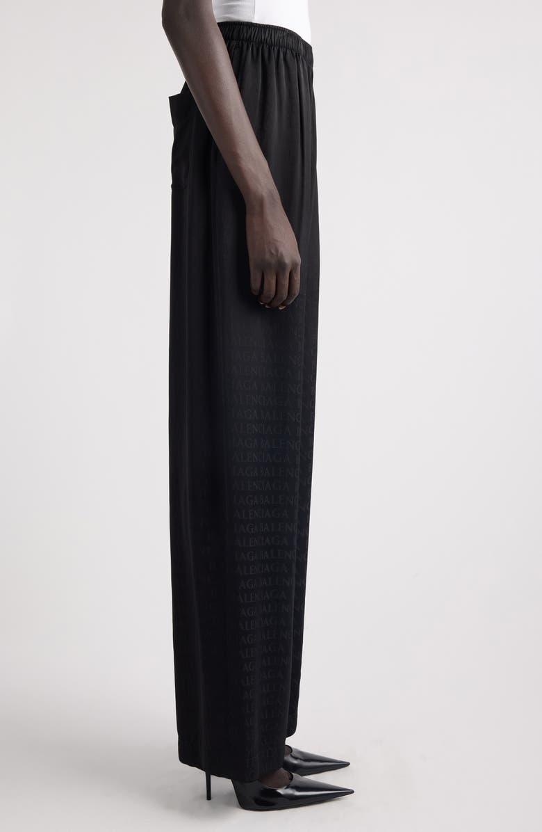 Balenciaga Logo Jacquard Pajama Pants, Alternate, color, 1000 Black