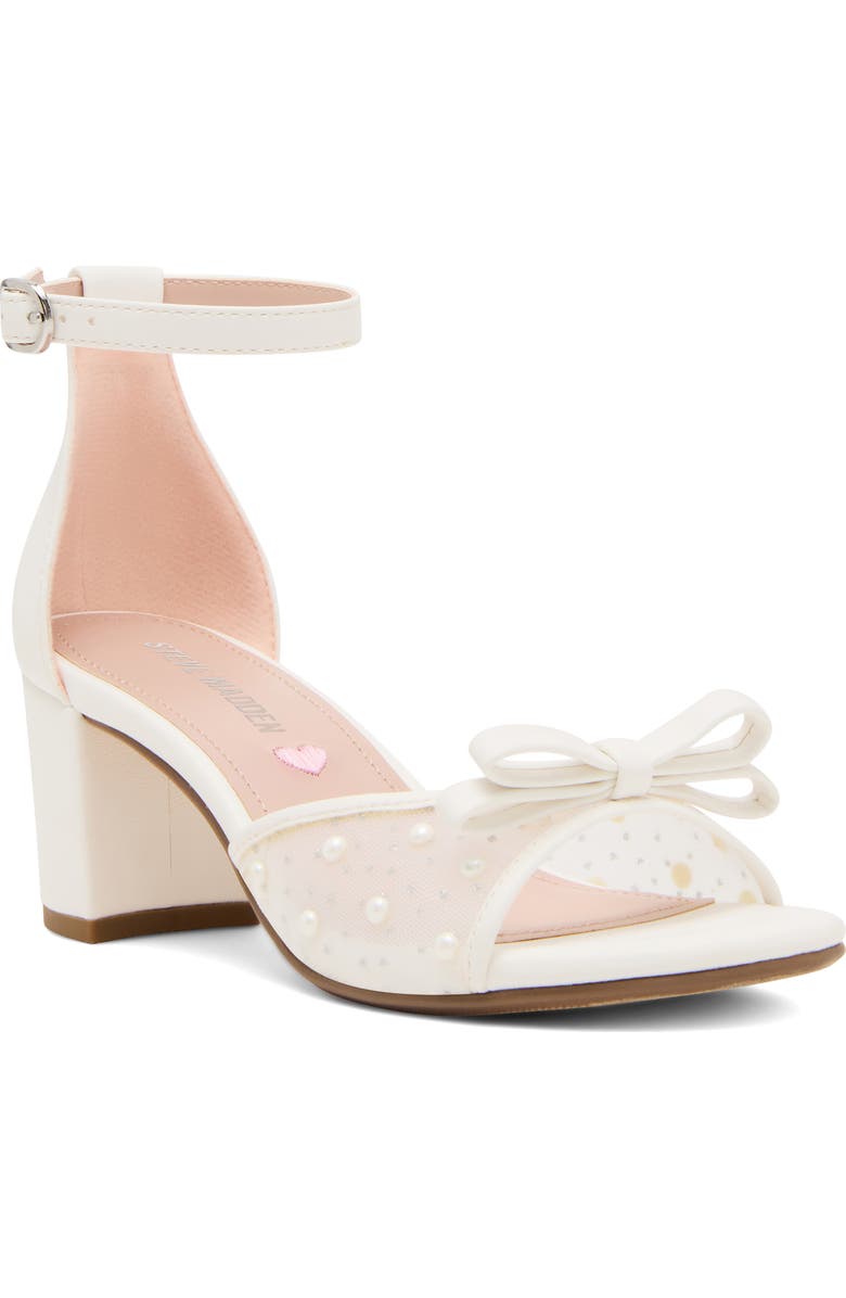 Steve Madden Kids' Jadia Ankle Strap Sandal, Main, color, White Mesh