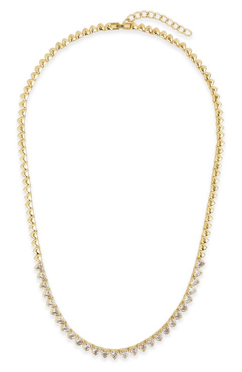 Stephanie Heart Cubic Zirconia Tennis Necklace