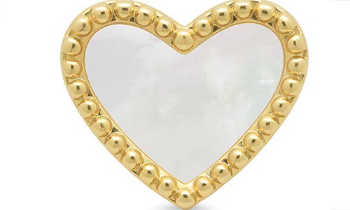 Lily Nily Kids' Mother-of-pearl Heart Stud Earrings In Gold