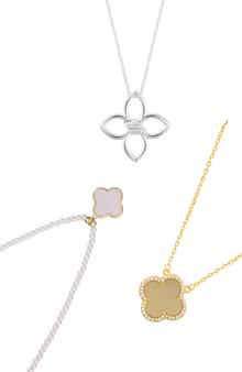 Adornia Set of 3 Assorted Clover Pendant Necklaces