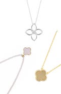 Adornia Set of 3 Assorted Clover Pendant Necklaces