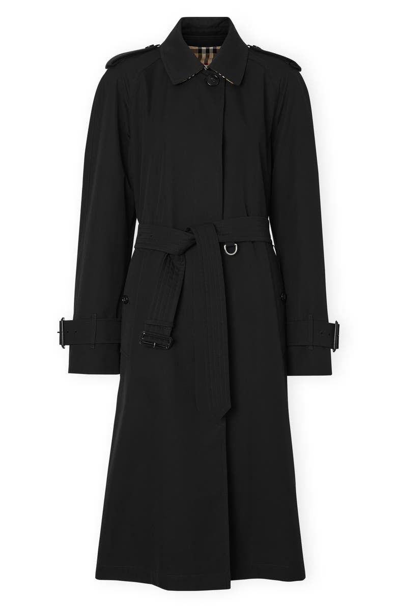Burberry Crostwick Side Slit Tropical Gabardine Trench Coat, Alternate, color,