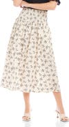 FIFTEEN TWENTY Rhea Floral Smock Waist Cotton Midi Skirt