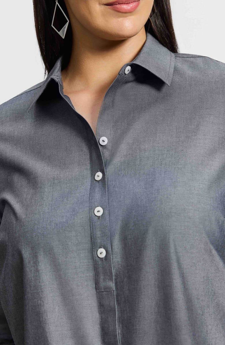 Foxcroft Madison Non-Iron Three-Quarter Sleeve Cotton Button-Up Shirt, Alternate, color, 