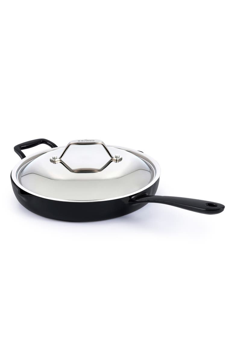 All-Clad Enameled Cast Iron Skillet, Main, color, Black
