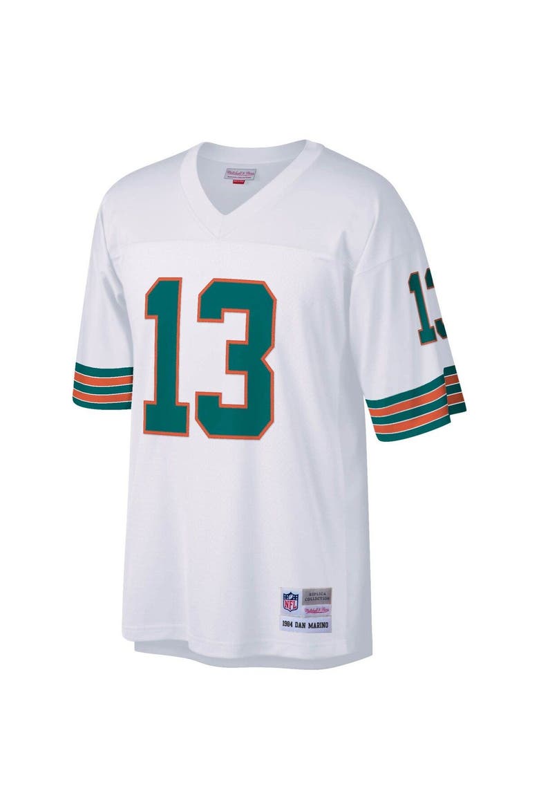 Men's Mitchell & Ness Dan Marino White Miami Dolphins Big & Tall 1984 Retired Player Replica Jersey, Alternate, color, White