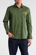 Von Dutch Logo Solid Button-Up Shirt