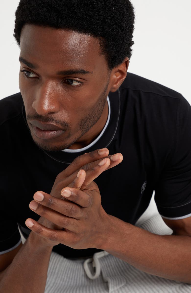 Brunello Cucinelli T-shirt with faux-layering, Alternate, color, 