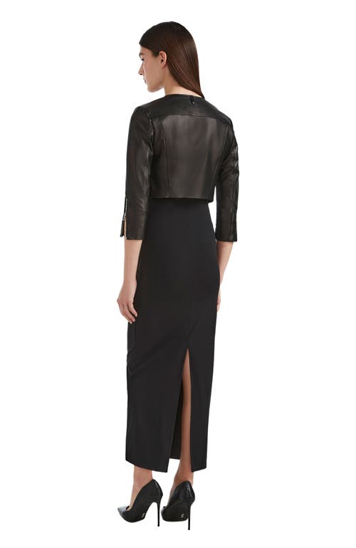 Rudsak Winni Black Cropped Leather Biker Jacket For Women In Black