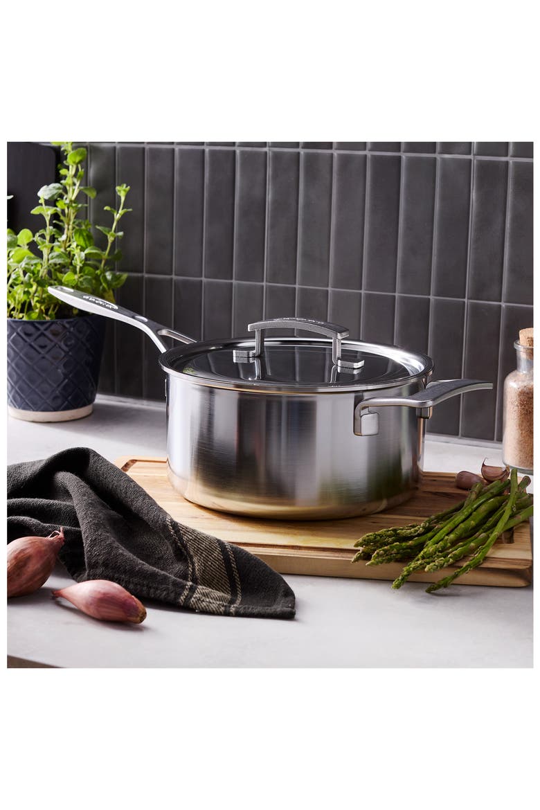 Industry 4-Quart 5-Ply Stainless Steel Saucepan, Alternate, color, STAINLESS STEEL