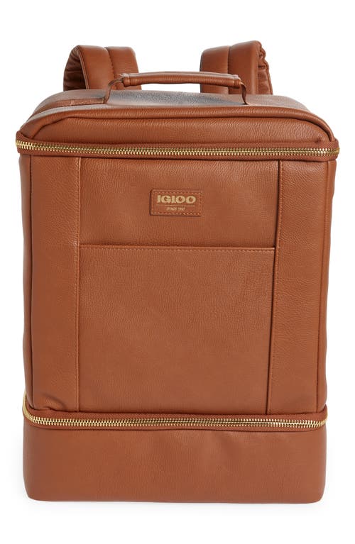 IGLOO Luxe Insulated Dual Compartment Backpack in Cognac  product
