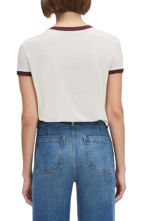 Favorite Daughter Collegiate Ringer Tee In White Burgundy In White