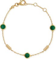 Astley Clarke Gold Stilla Malachite Station Bracelet
