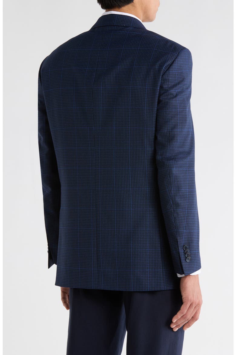 Navy Plaid Notch Lapel Wool Sport Coat, Alternate, color, NAVY