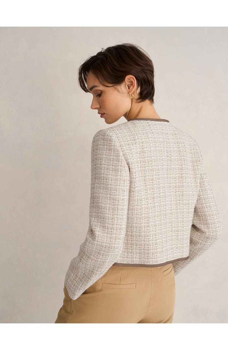 HOBBS LONDON Carey Tweed Jacket, Alternate, color, Camel Ivory